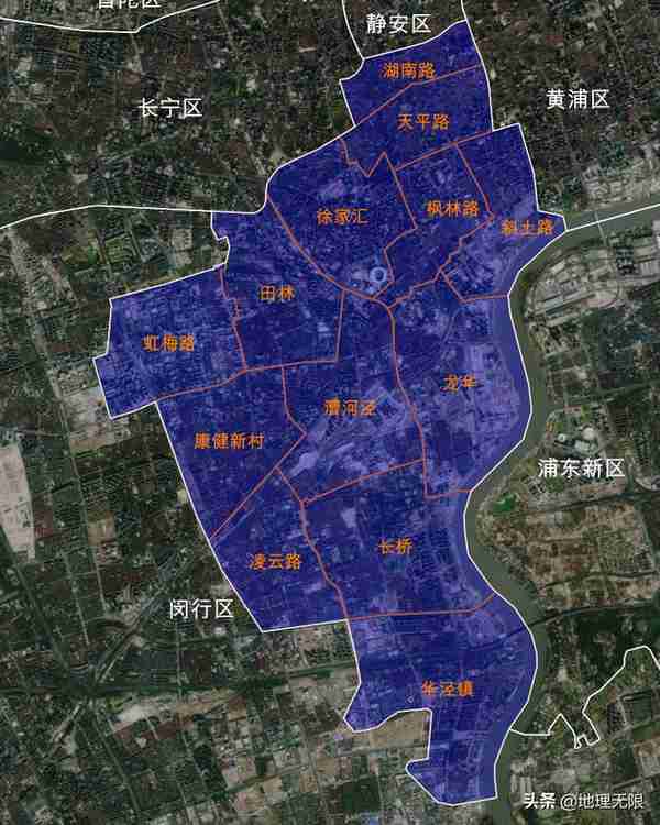 上海市徐汇区街镇地图（12街道1镇）